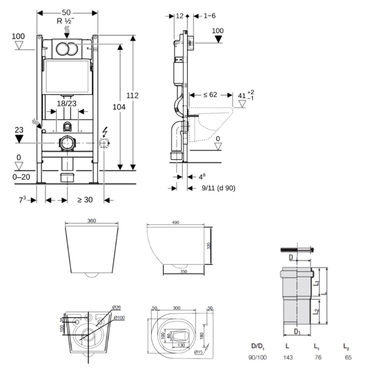 Delta pack WC bâti-support Duofix + WC suspendu sans bride Ceramia PixL avec abattant SoftClose + plaque (GEBCEPXWT02FR-VP)
