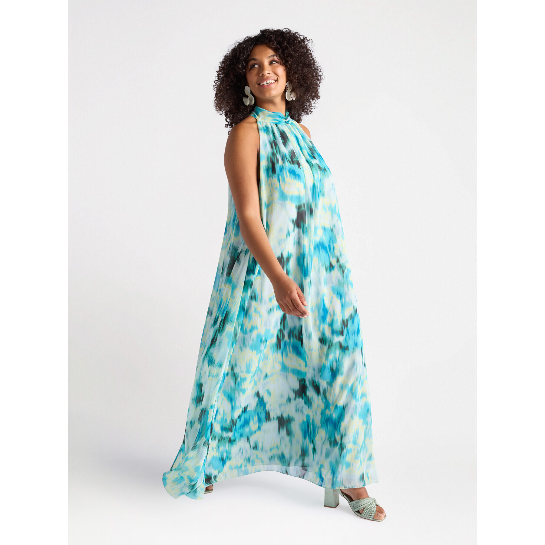 Fiorella Rubino - Vestido largo estampado - Green Water