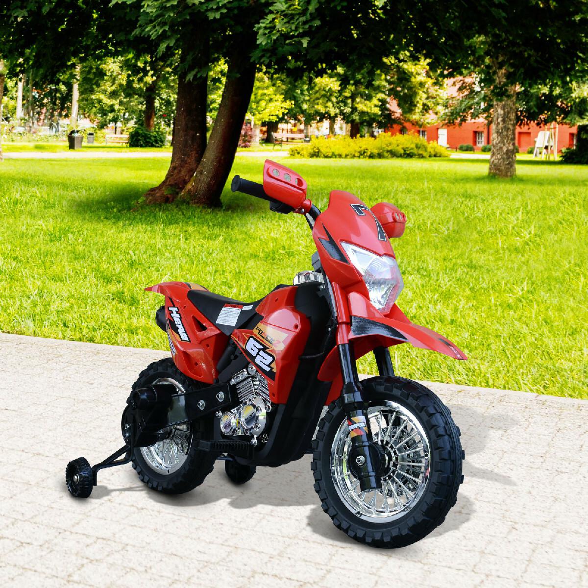 Motocross électrique 35 W enfant 3 à 6 ans dim. 107L x 53l x 70H cm roulettes amovibles rouge