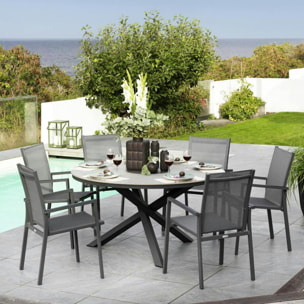 Fauteuil de jardin gris anthracite en aluminium (lot de 2) OSLO