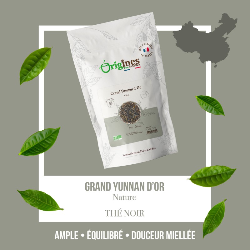 Grand Yunnan d'Or - Thé Noir Bio Chine - Sachet 100g