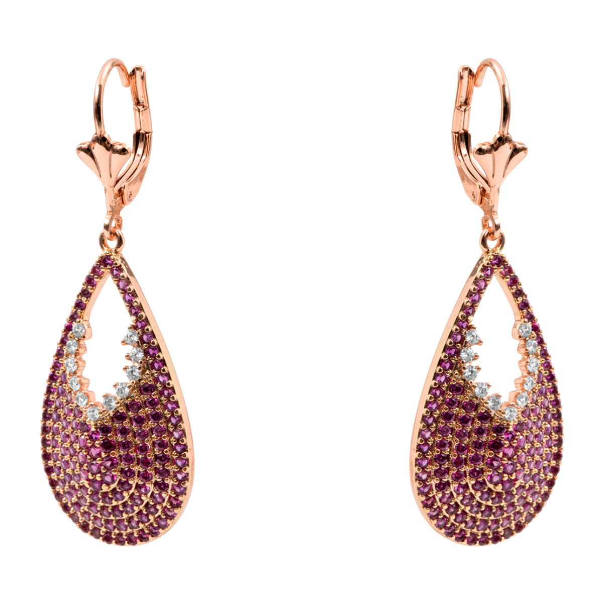 Pendientes Fenbach acabado oro rosa 18k