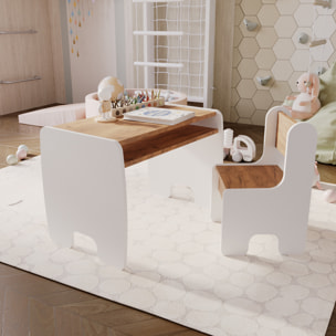 Set Tavolino e Sediolina per Bambini Timi Bianco e Quercia