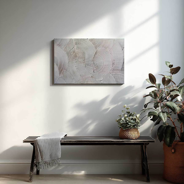 Tableau relief cercles blancs Toile imprimée