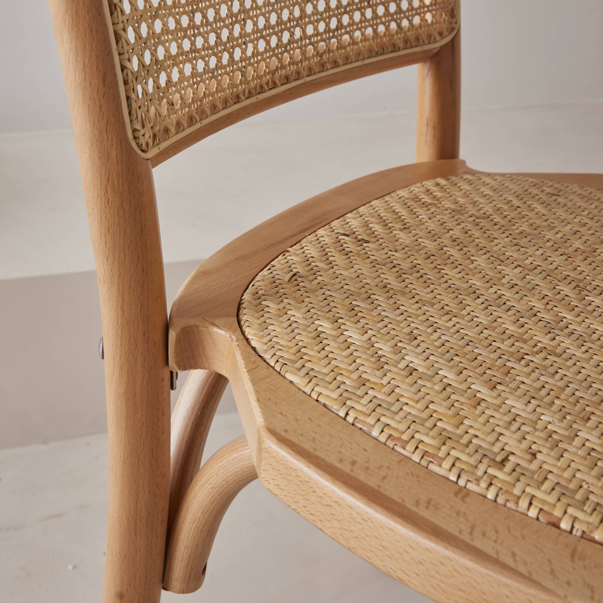 Chaise vintage bois et rotin (lot de 2) MONTPARNASSE