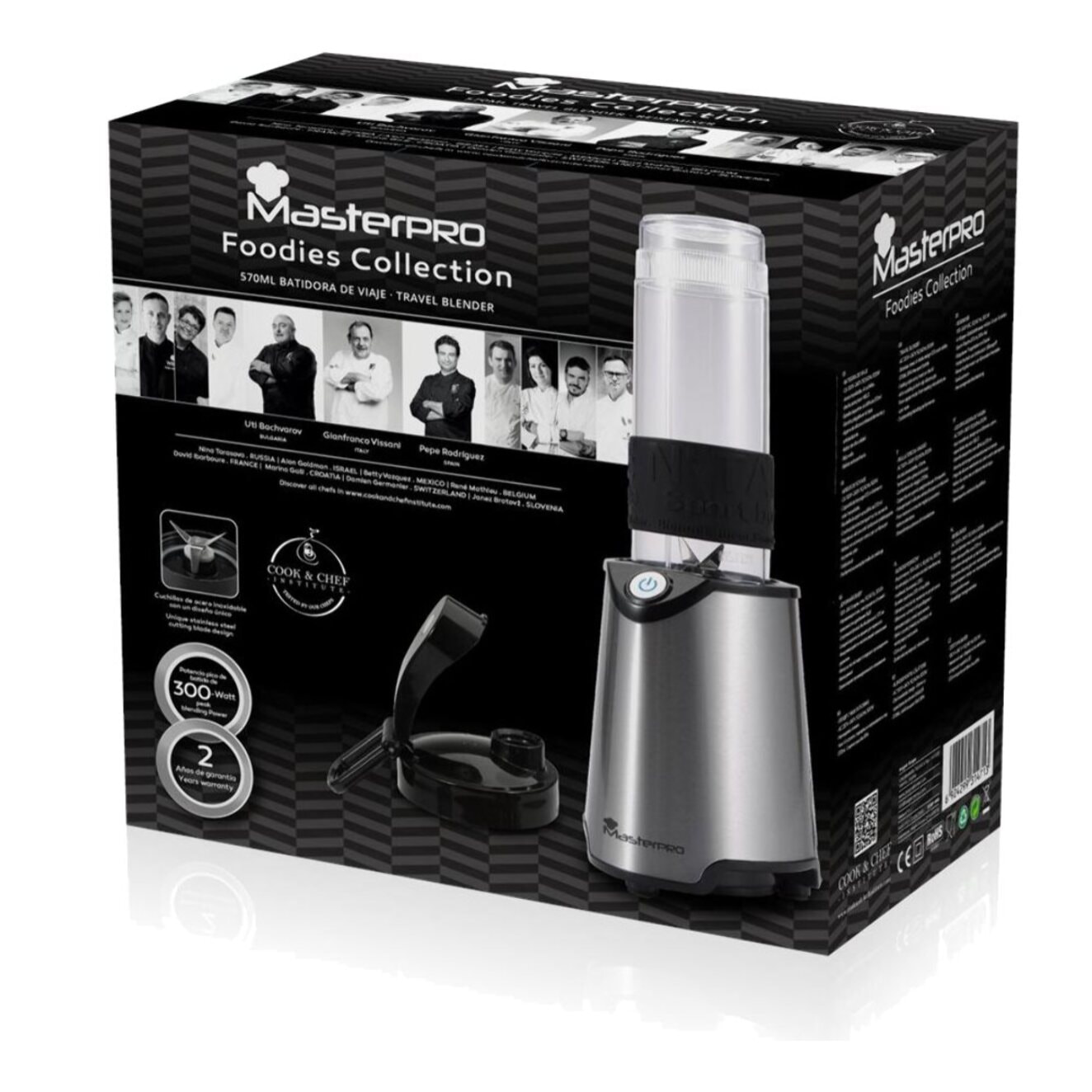 Batidora foodies de 570ml con 4 cuchillas resistentes