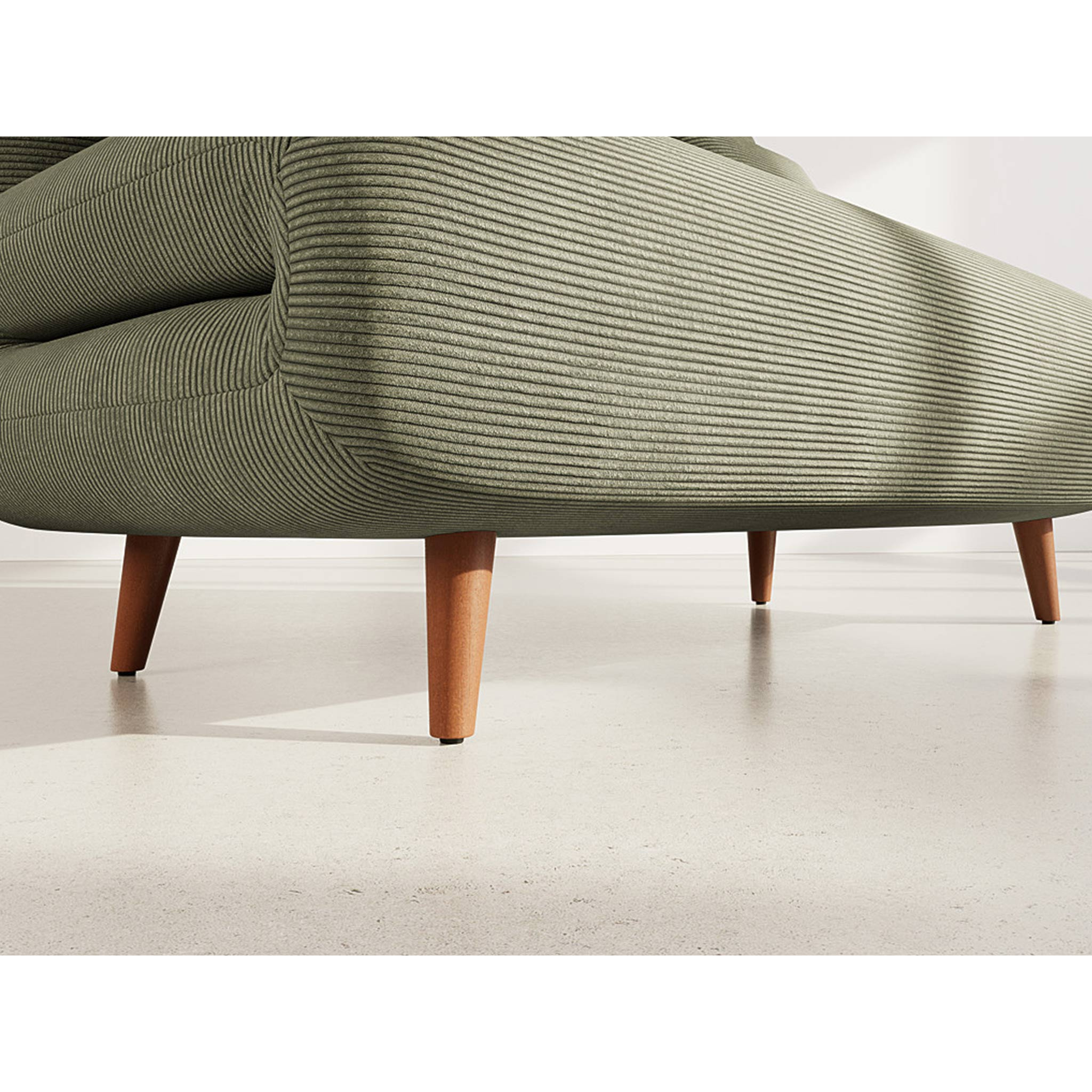 Lumi - Banquette convertible clic-clac 2 places en velours côtelé - Vert