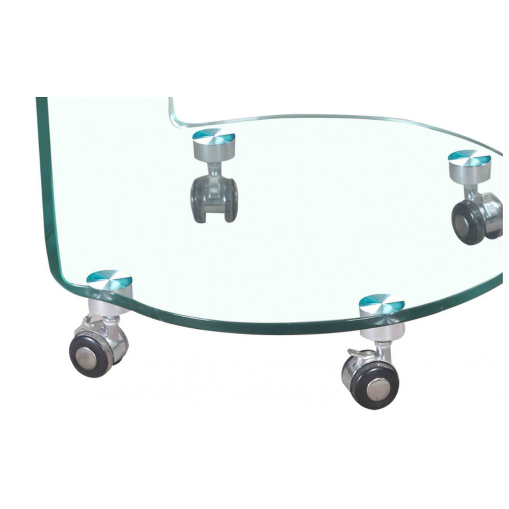 Bout de canapé rond en verre trempé - BENT
