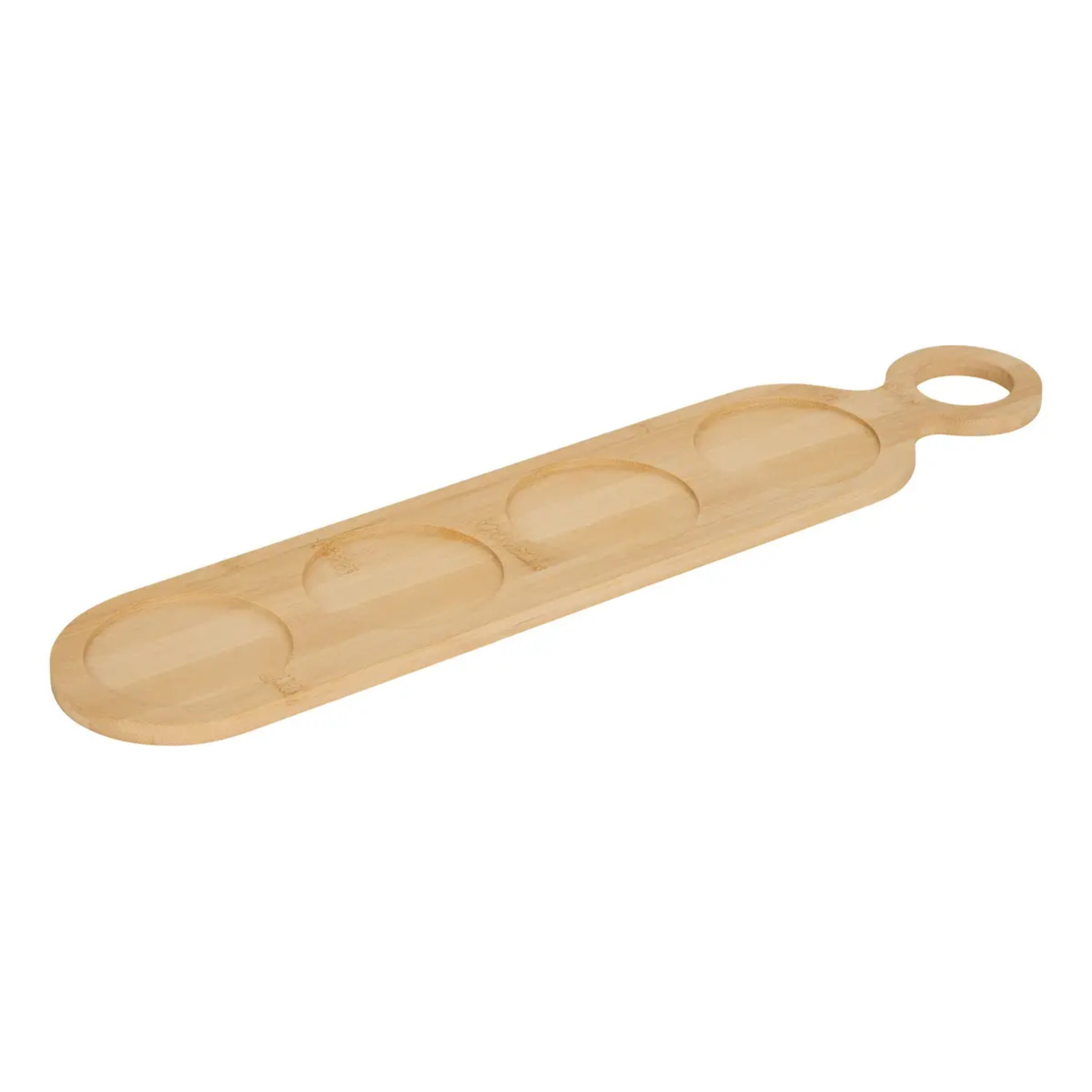 Set apéritif Oceania plateau bambou et 4 coupelles rayées