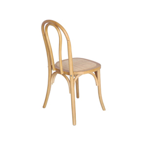 Chaise vintage bois et rotin (lot de 4) BASTILLE