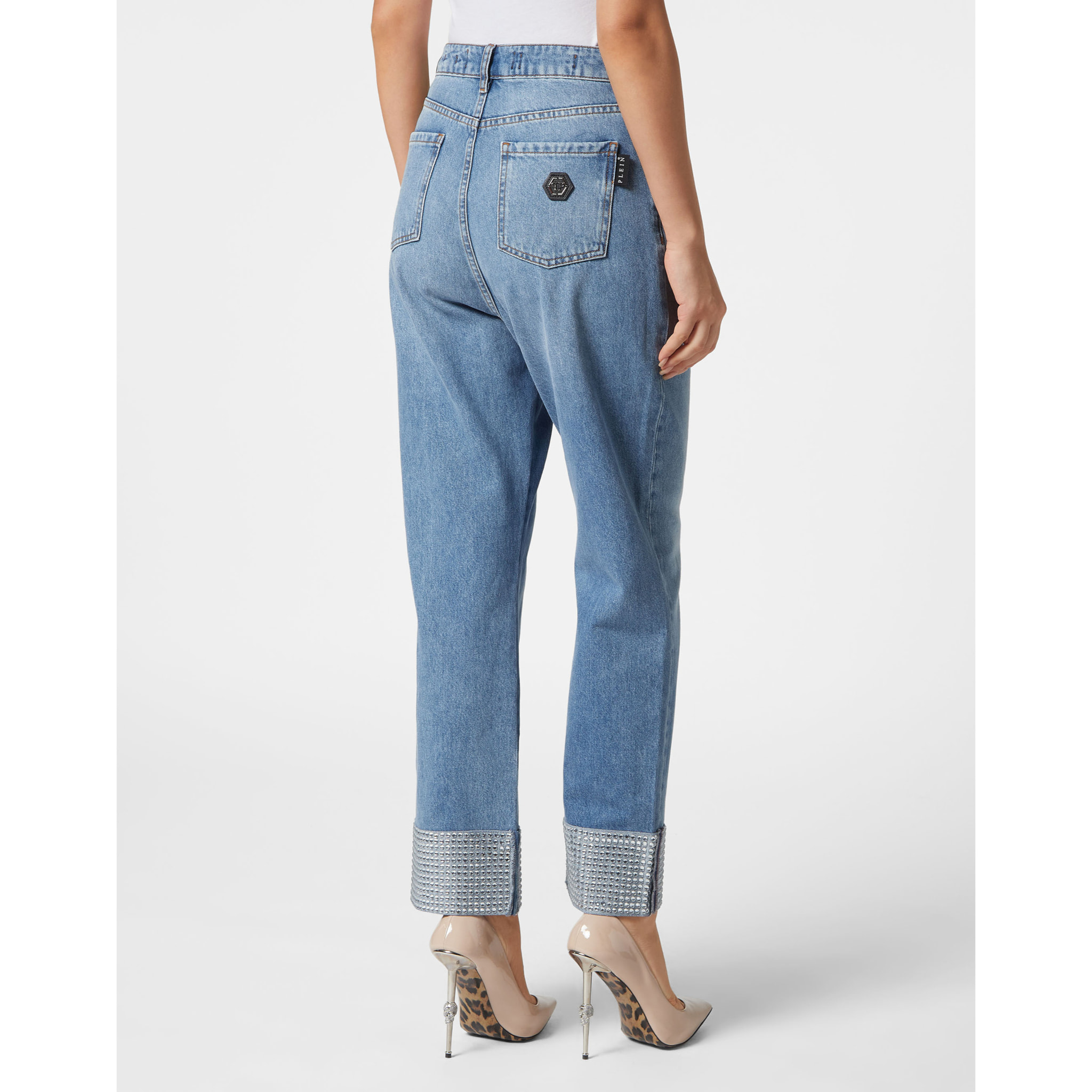 PHILIPP PLEIN Denim Trousers Loose Fit HEART