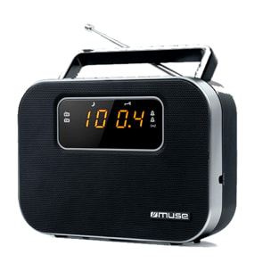 MUSE M-081 R NEGRO RADIO ANALÓGICA FM/AM PORTÁTIL CON ALTAVOZ INTEGRADO PANTALLA Y BATERÍA