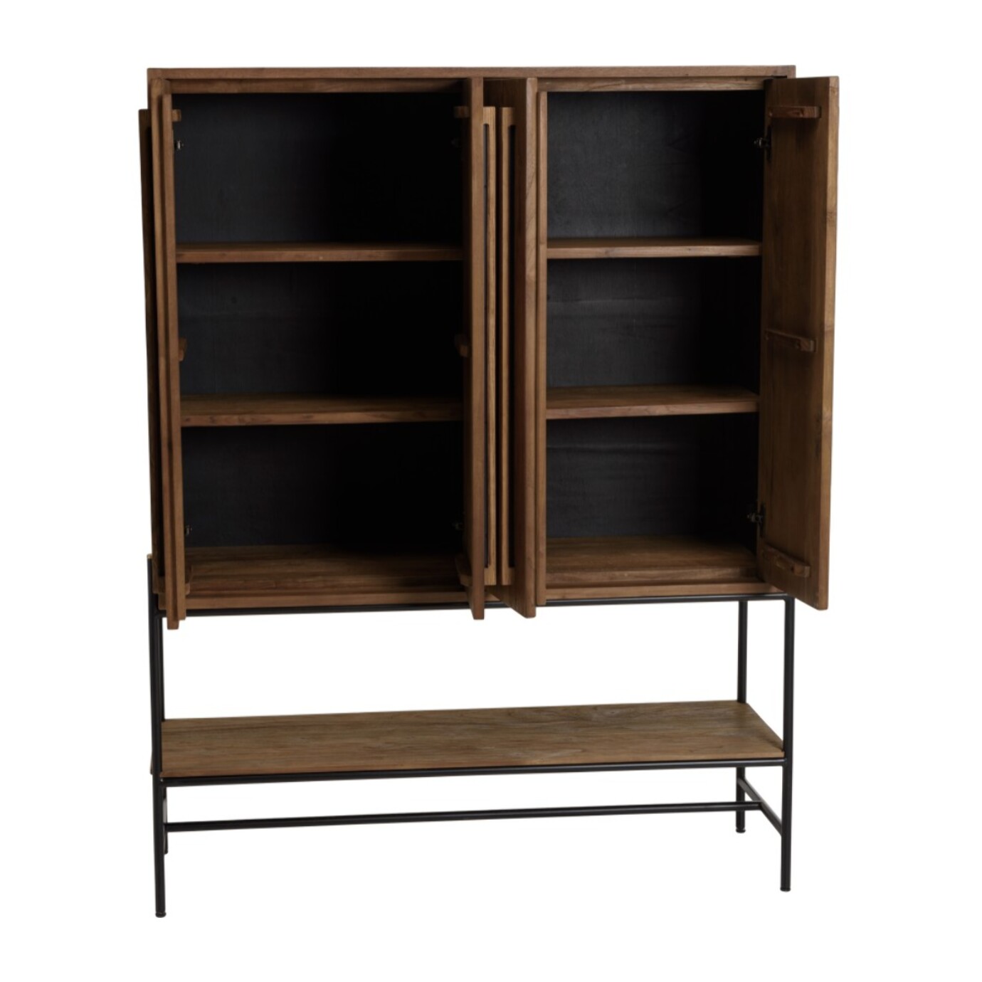 SIXTINE - Buffet 4 portes 1 niche en bois de teck recyclé