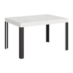 Mesa extensible 90x140/244 cm Linea Fresno Blanco estructura Antracita