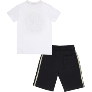 Set da bambino con t-shirt e pantaloncini in cotone Leone Camouflage