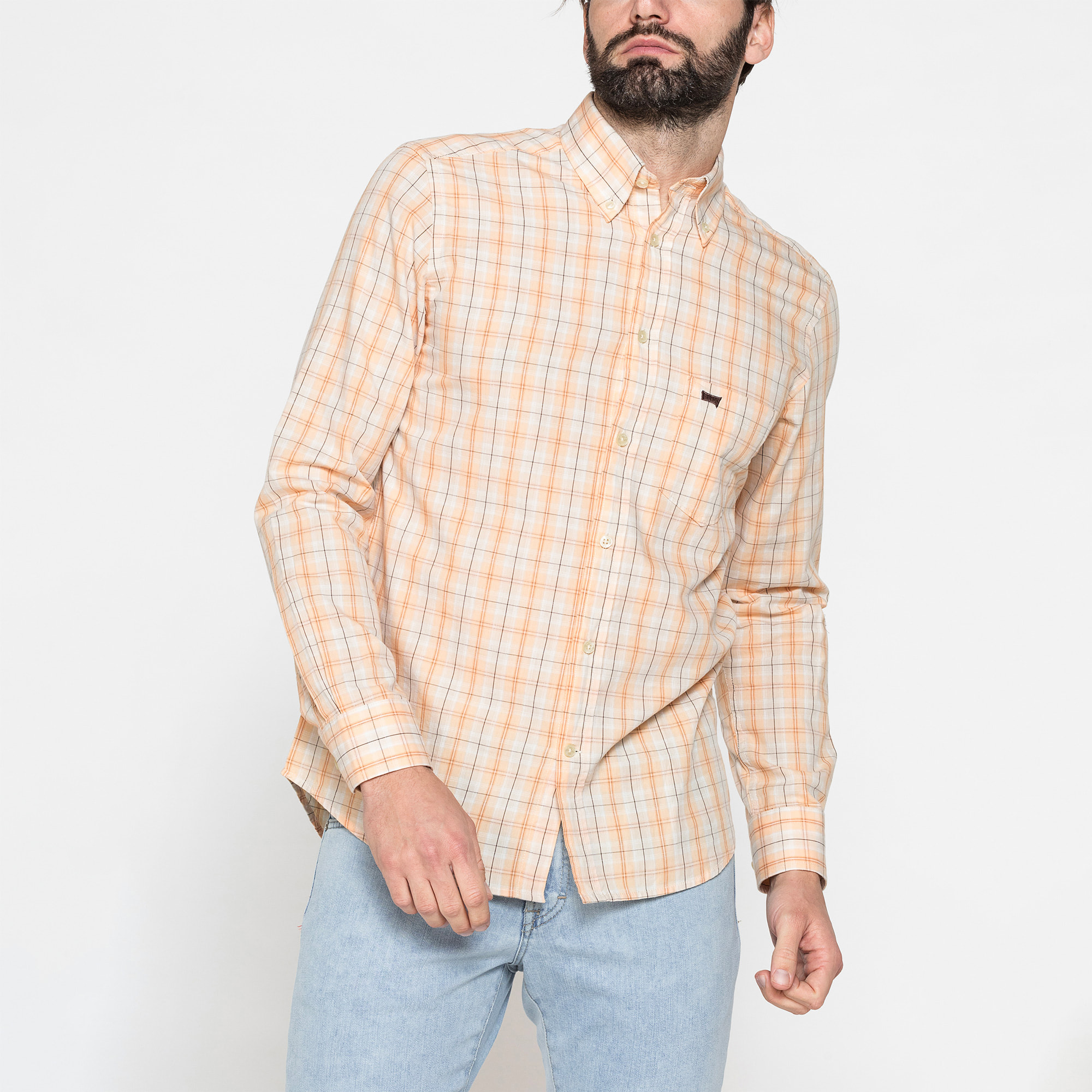 CAMICIA BUTTON-DOWN CON MANICA LUNGA E TASCHINO