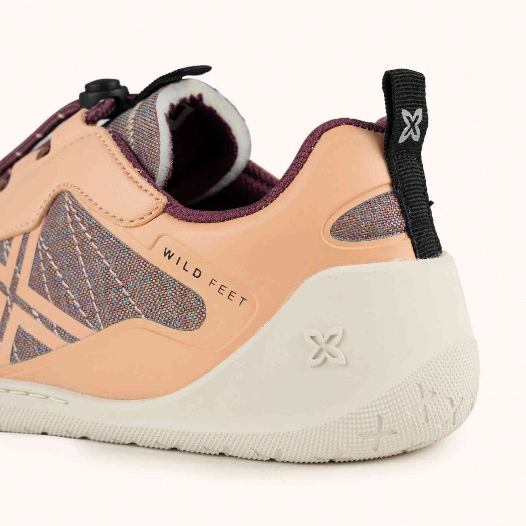 MUNICH FREESTEP 05 Zapatillas Wild Feet "Barefoot" color salmón y malva con puntera ancha