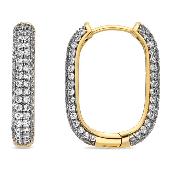 Pendientes con Circonita Brillante acabado oro 18k