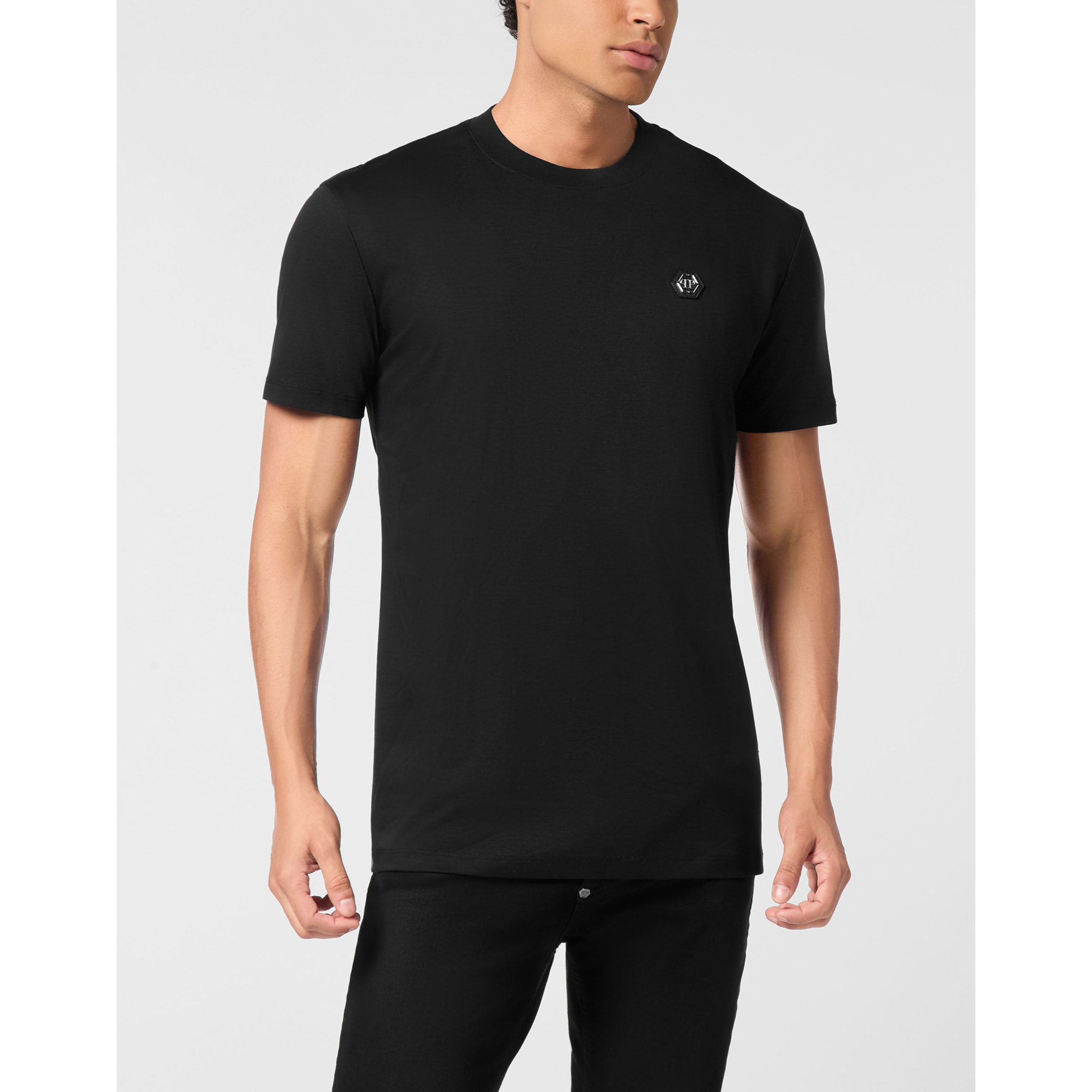 PHILIPP PLEIN Camiseta de cuello redondo y manga corta HEXAGON