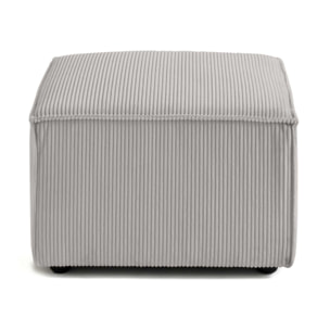 Arty - pouf d'appoint - en velours côtelé - Gris clair
