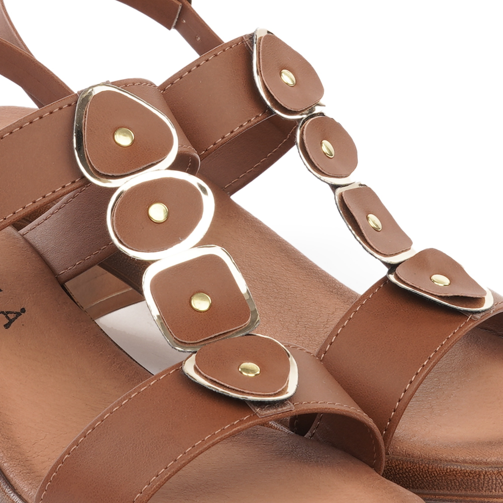 SANDALO TACCO SHAPES CUOIO