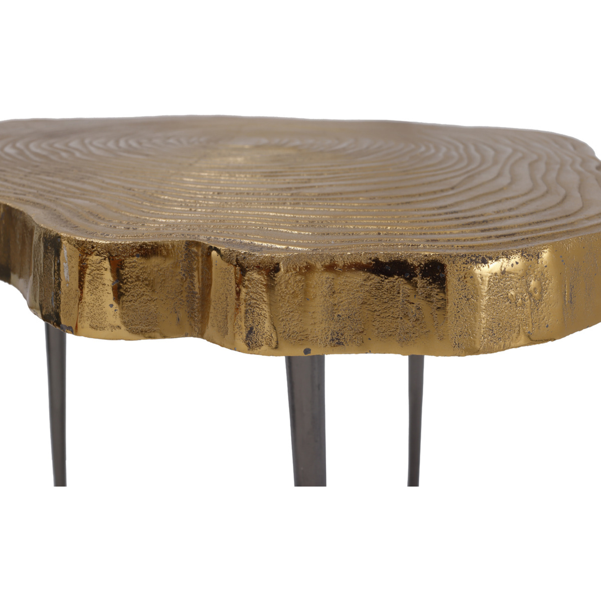 Tavolino Wood Art 225 in alluminio finitura oro