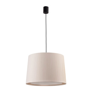 SAMBA Lampada sospensione semplice nera/bordata beige