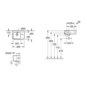 Ensemble lave mains Architectura avec robinet lavabo Grohe Bauloop (taille S)