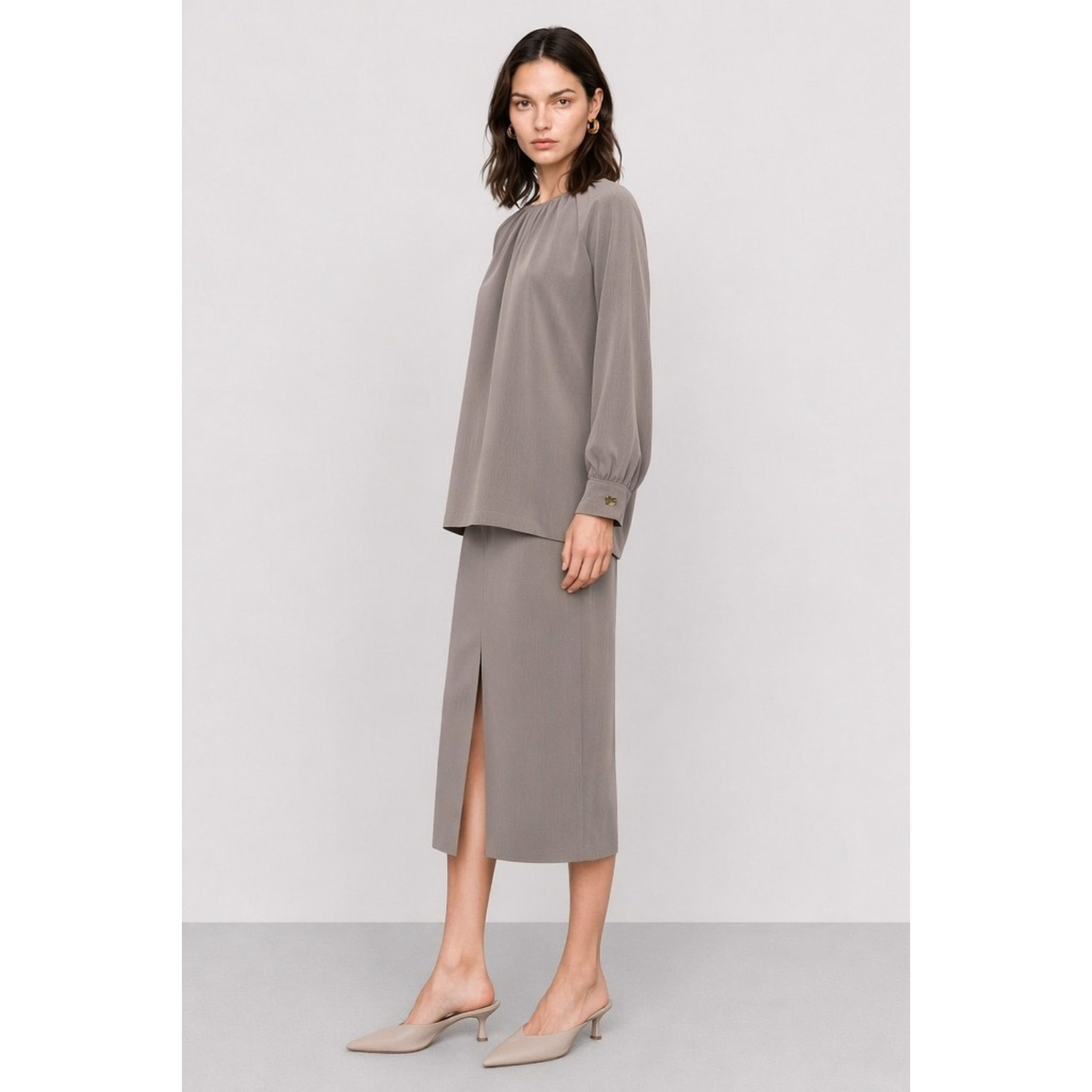 Kocca - Blusa da donna a maniche lunghe con scollo rotondo Donna