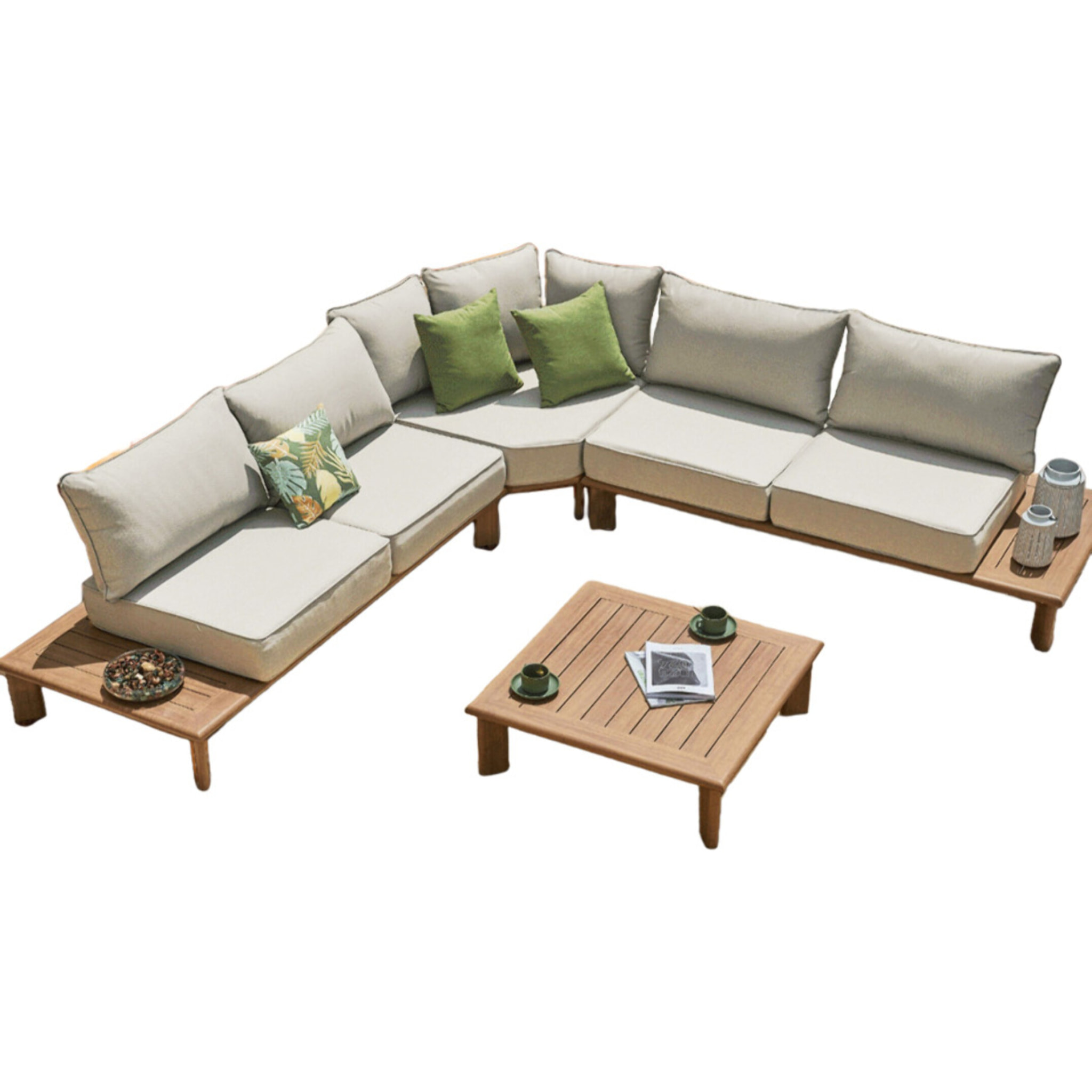 Salon de jardin en angle en aluminium - 6 places - AVIGNON