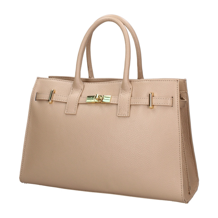 Borsa a mano da donna Made in Italy - Modello Zelia Ultra - 100% pelle - 37.5 x 24.0 x 14.0 cm