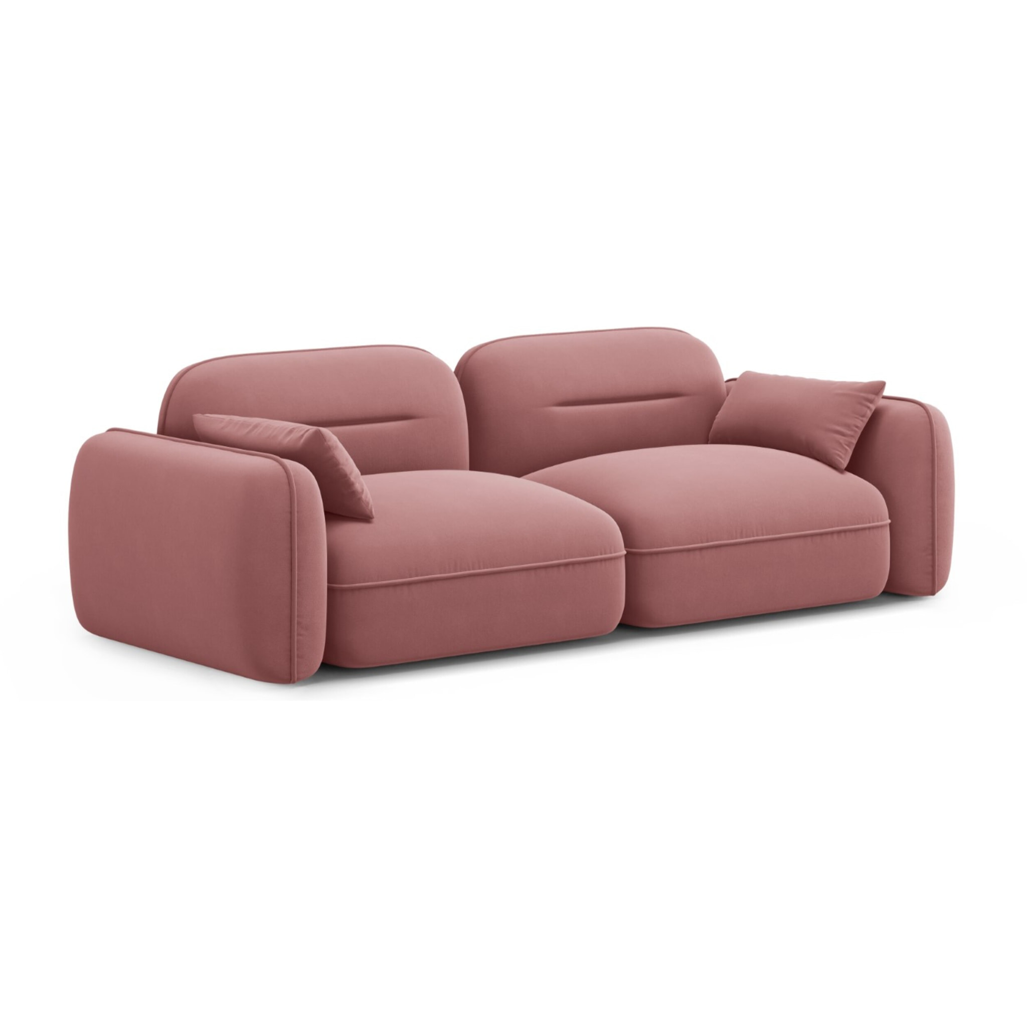 Canapé modulable "Sydney" 3 places en velours saumon