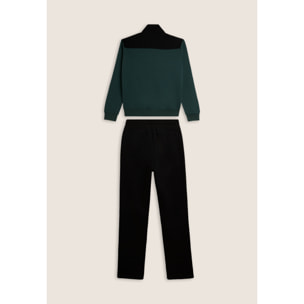 Tuta collo alto con full zip e dettagli colour block