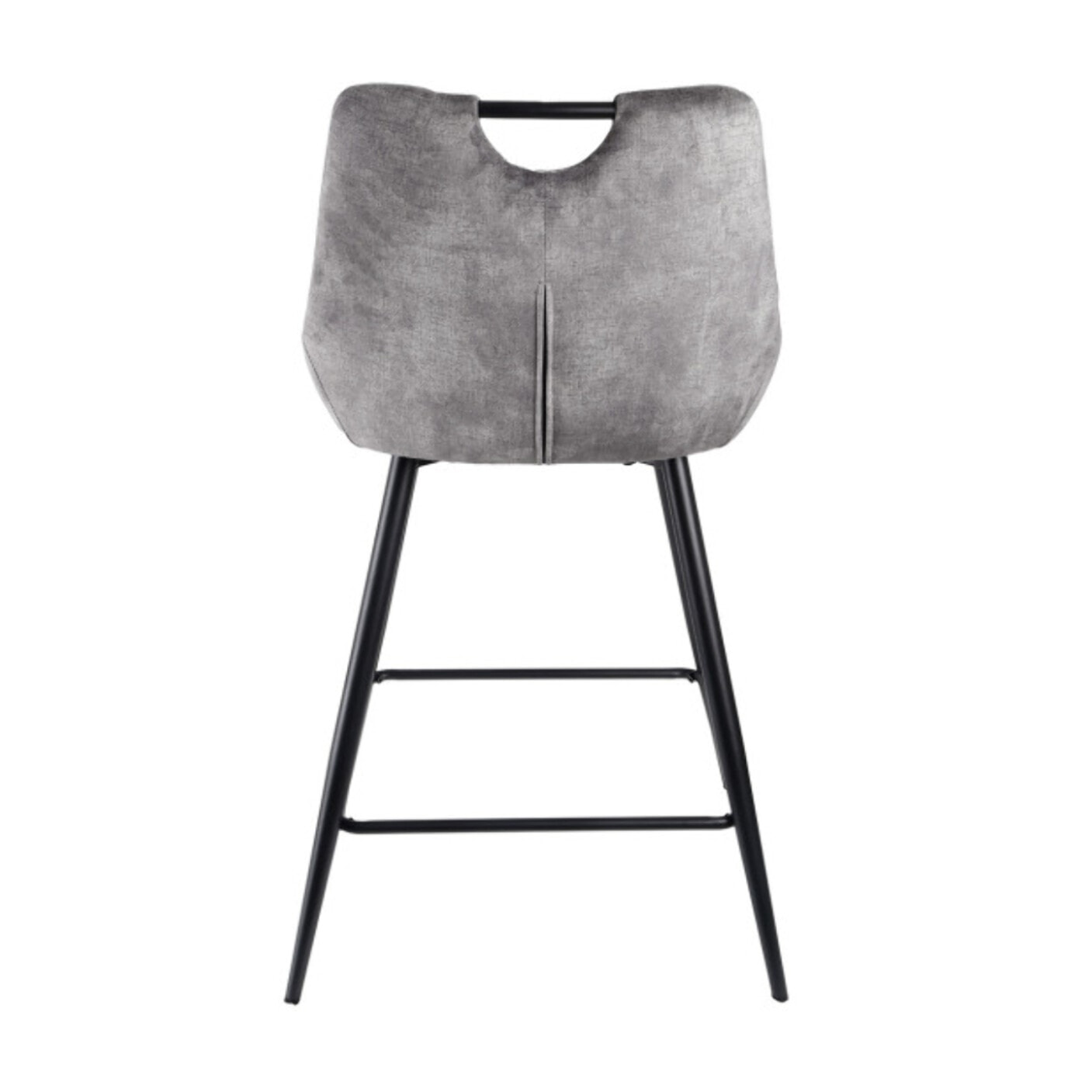 Chaise de bar en velours avec poignée et pieds en métal - ROSA 2