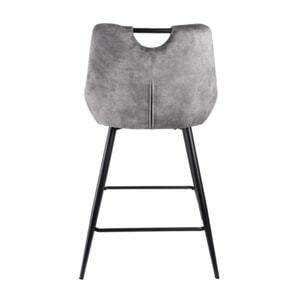 Chaise de bar en velours avec poignée et pieds en métal - ROSA 2