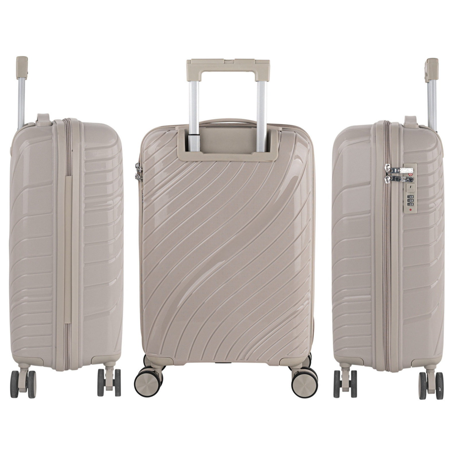 Juego De Maletas Rígidas Pp Itaca Danubio Taupe