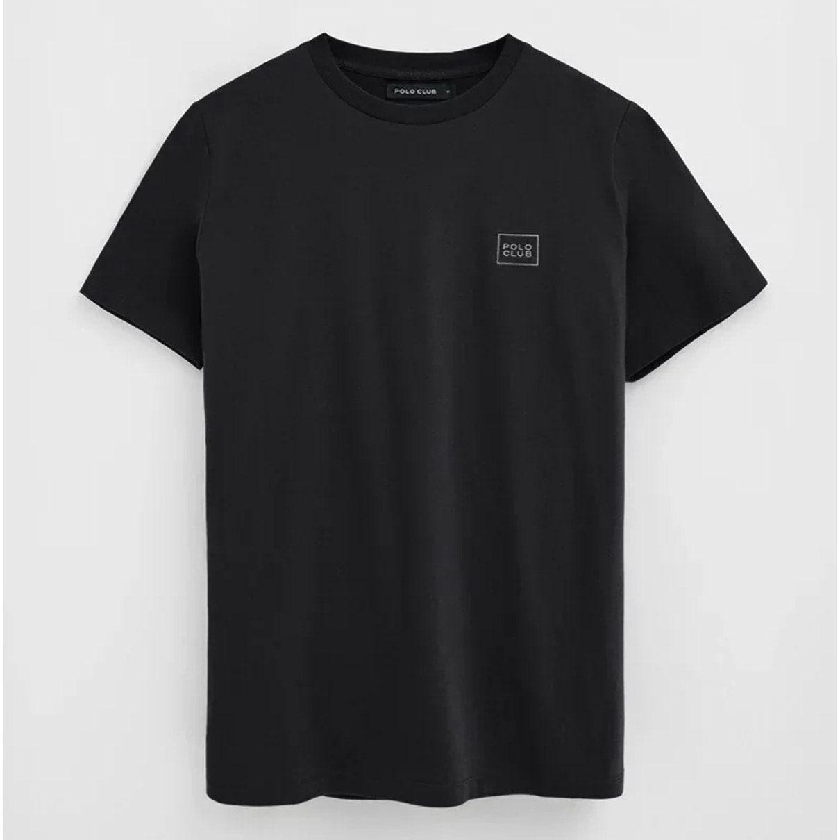 Camiseta negra de corte recto con parche Polo Club