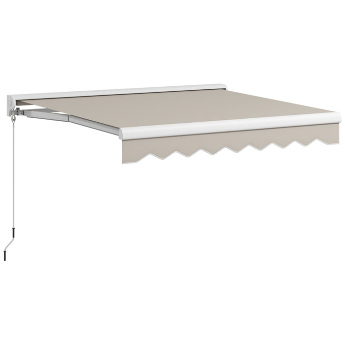 Toldo Retráctil Eléctrico o Manual 250x200 cm Toldo Portátil Toldo para Balcón con Mando a Distancia Manivela Manual y Marco de Aluminio para Ventana Puerta Terraza Patio Crema