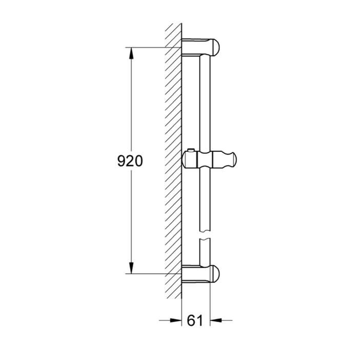 Barre de douche 90cm Ø 22 mm New Tempesta Classic