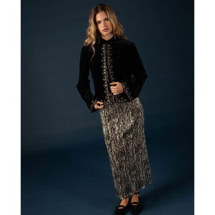 Chaqueta de terciopelo bordada de mujer