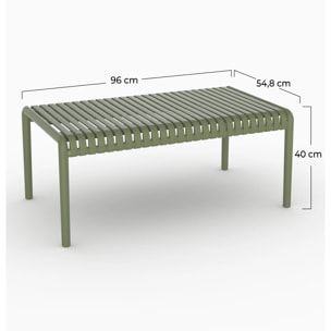 Table basse de jardin en plastique vert kaki - Téa