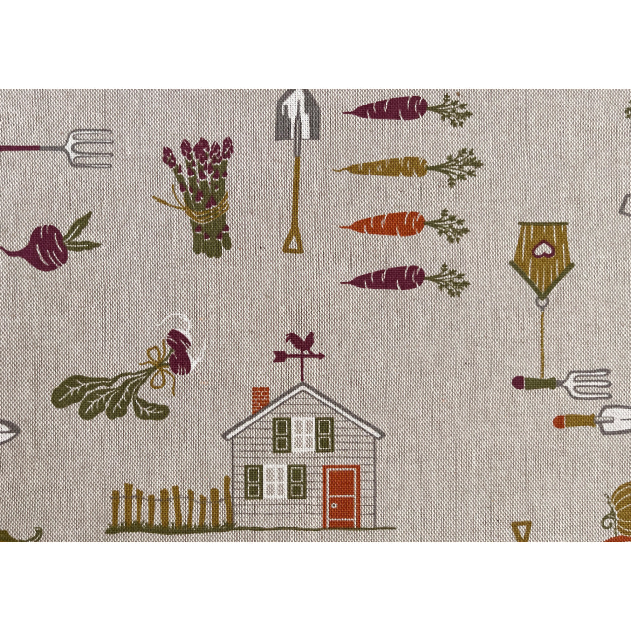 Tovaglia Cucina In Misto Cotone Made In Italy Disegno Orto 140x180