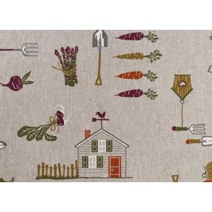 Tovaglia Cucina In Misto Cotone Made In Italy Disegno Orto 140x180
