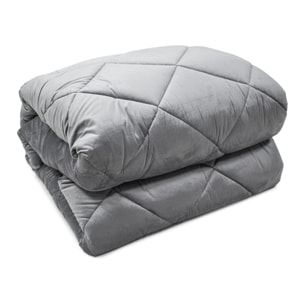 TRAPUNTA INVERNALE MATRIMONIALE IN VELLUTO GRIGIO PRODOTTO ITALIANO