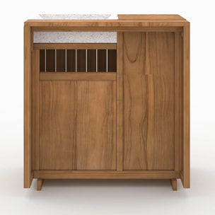 Meuble de salle de bain en bois avec vasque intégrée 80 cm - Noa