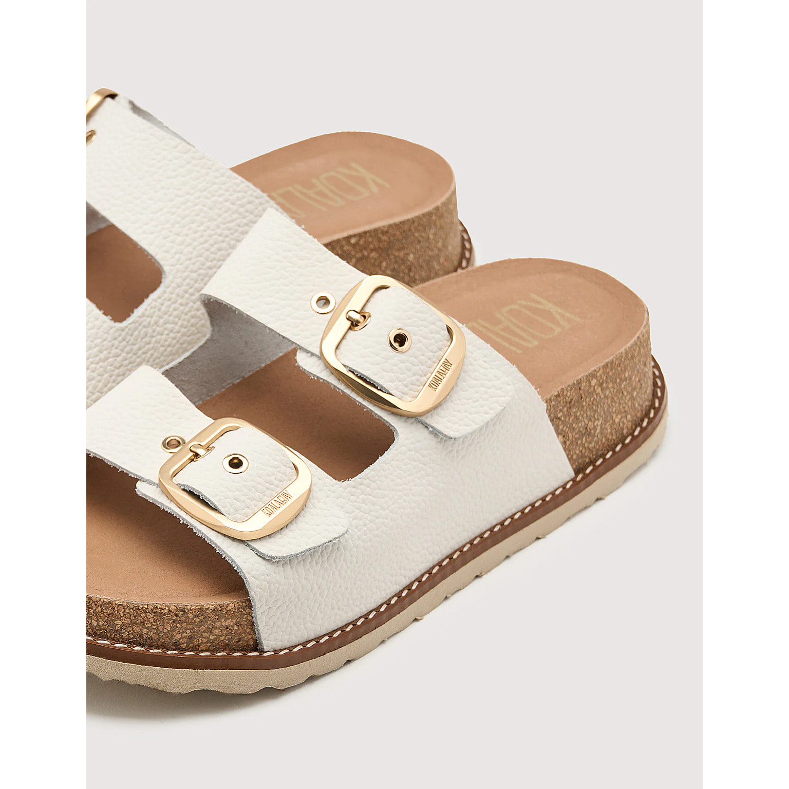 Sandalia Bio Piel Blanco con Cuña - Sintran