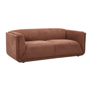 Canapé design 3 places en tissu chenille terre brûlée HOSBO