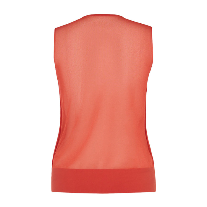 Top senza maniche Sheer Opaque Knit Top Sleevel.
