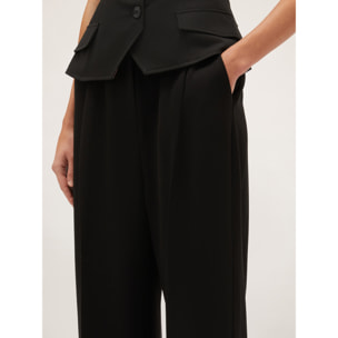 Motivi - Pantaloni palazzo con pieghe - Nero