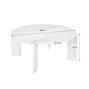 Table basse exotique ronde bois massif REVA